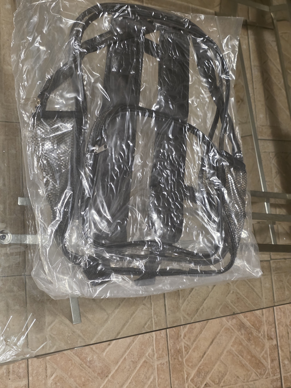 Clear Kids Backpack with Black Trim - Transparent School Bag Unisex